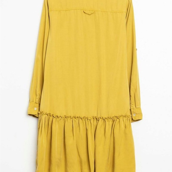 ZARA LONG SLEEVE SHIRT DRESS WITH POCKETS - Picture 2 of 4